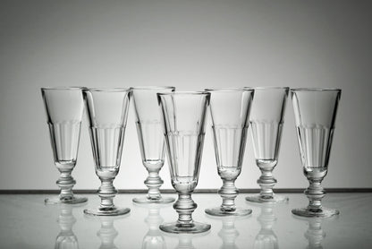 Vintage Glass Set Champagne Flute Glassware Set of 7