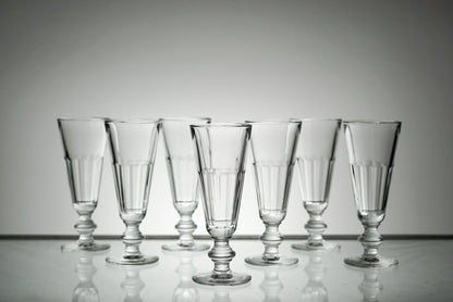 Vintage Glass Set Champagne Flute Glassware Set of 7