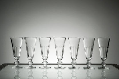 Vintage Glass Set Champagne Flute Glassware Set of 7