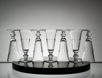 Vintage Glass Set Champagne Flute Glassware Set of 7