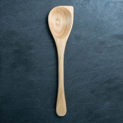 12" Wooden Corner Spoon for Saute, Baking, Mixing, and Serving