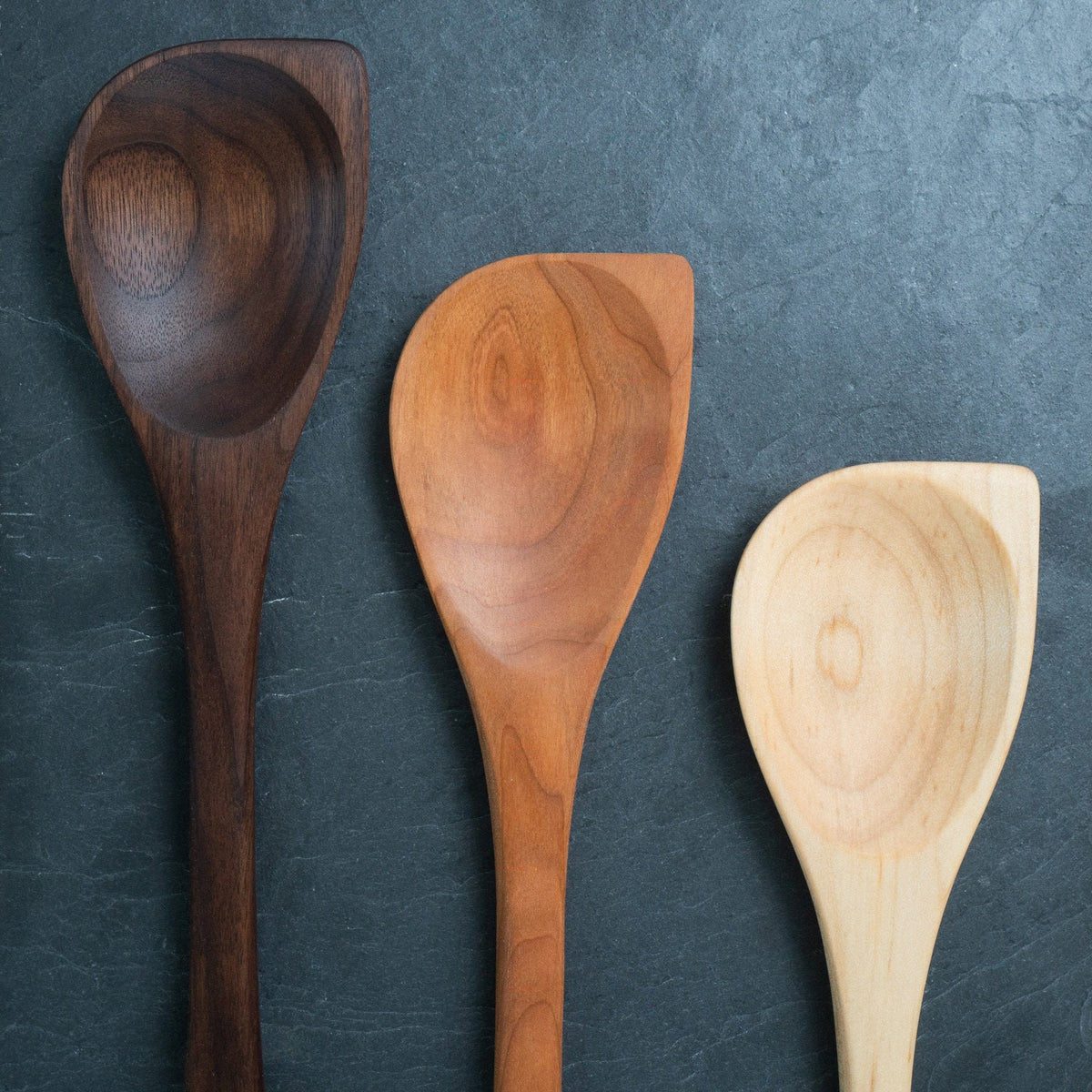 12" Wooden Corner Spoon for Saute, Baking, Mixing, and Serving