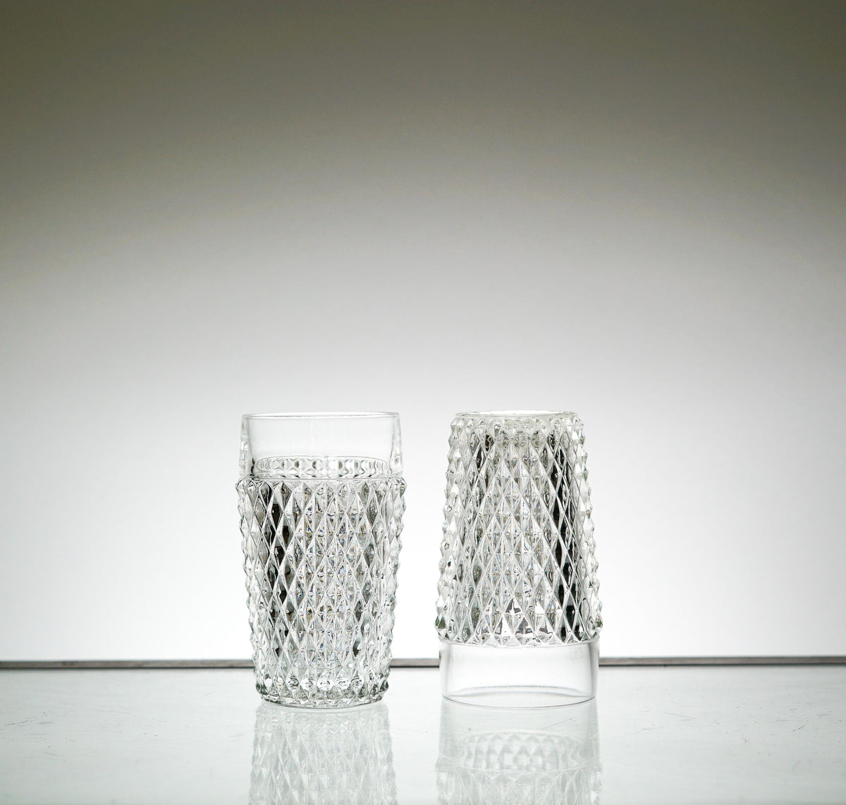 Textured Glass Set of 2, Vintage Glassware Set, Water Glasses, Iced Tea Glasses