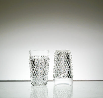 Textured Glass Set of 2, Vintage Glassware Set, Water Glasses, Iced Tea Glasses