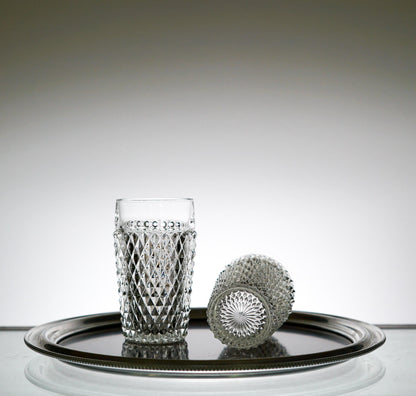 Textured Glass Set of 2, Vintage Glassware Set, Water Glasses, Iced Tea Glasses