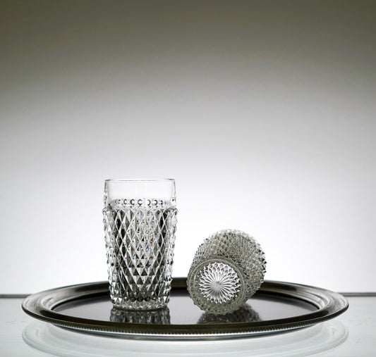 Textured Glass Set of 2, Vintage Glassware Set, Water Glasses, Iced Tea Glasses