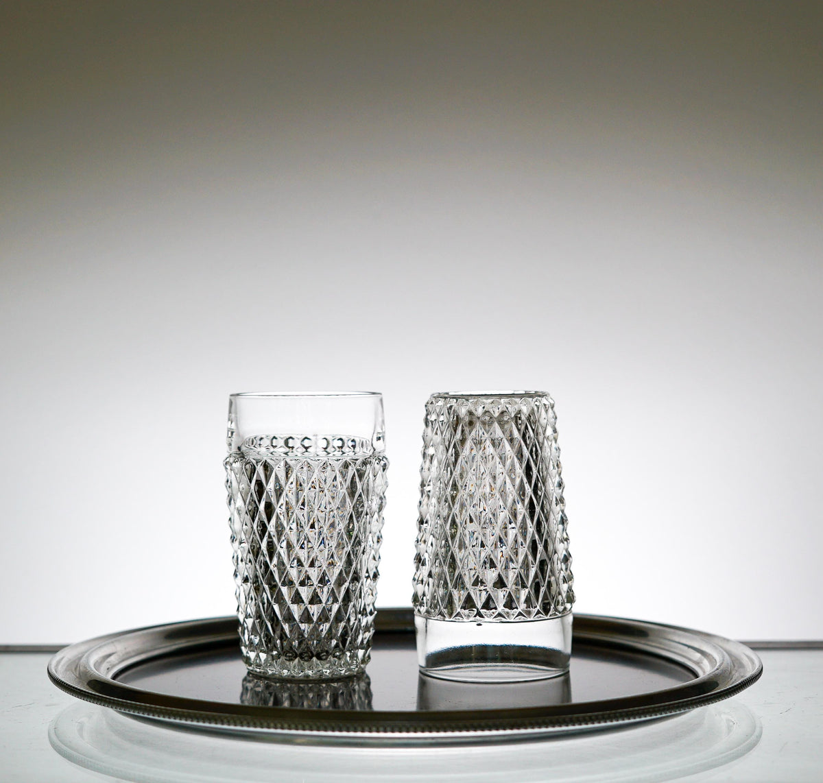Textured Glass Set of 2, Vintage Glassware Set, Water Glasses, Iced Tea Glasses