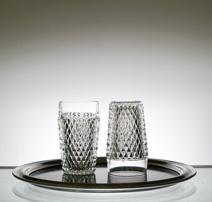 Textured Glass Set of 2, Vintage Glassware Set, Water Glasses, Iced Tea Glasses