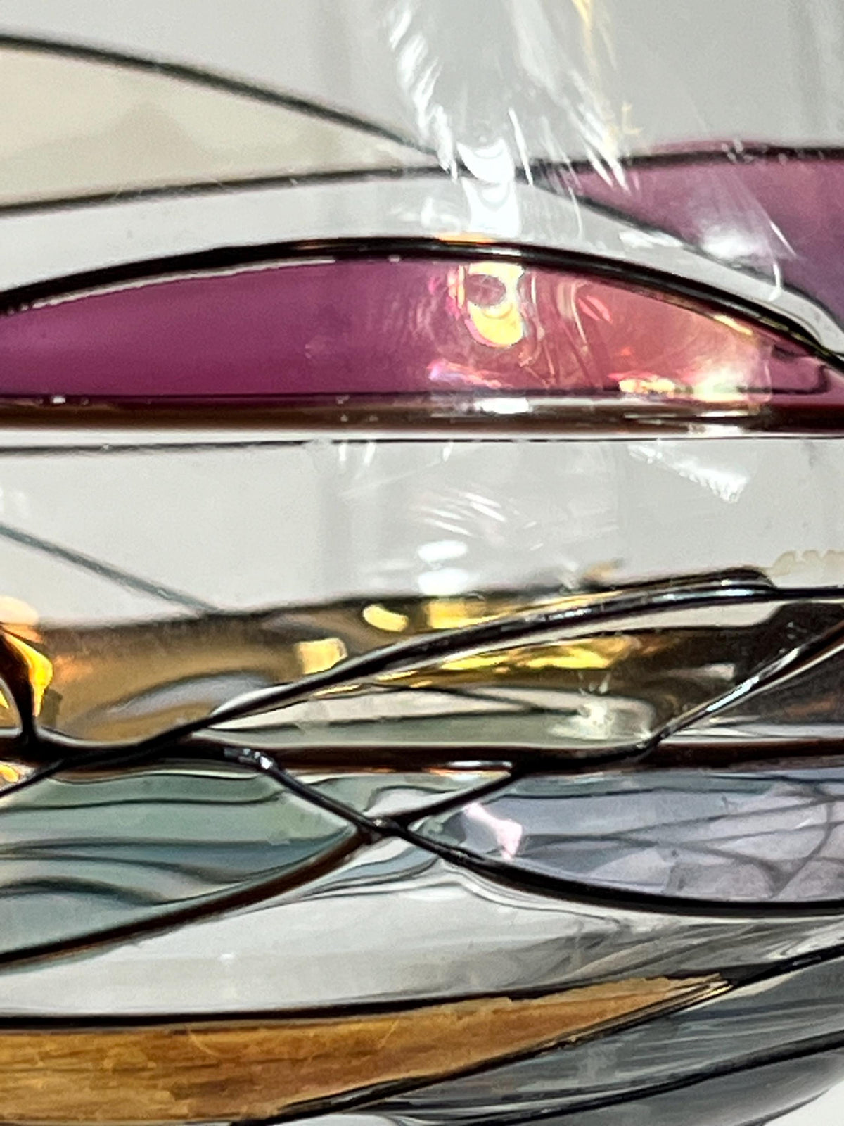 K&K Styling Brandy Snifters – Pair of West German Art Glass – Swirl and Ribbon Design – Mid-Century Modern Barware