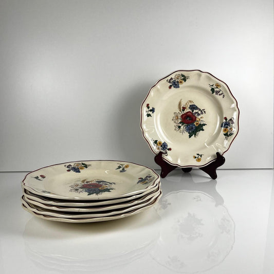 Set of 6 vintage Agreste Sarreguemines earthenware plates, 25 cm, 20th century French tableware