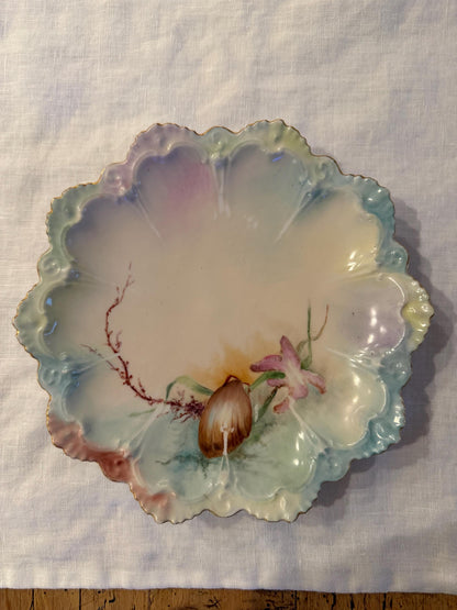 Antique set of six Austrian seafood dishes