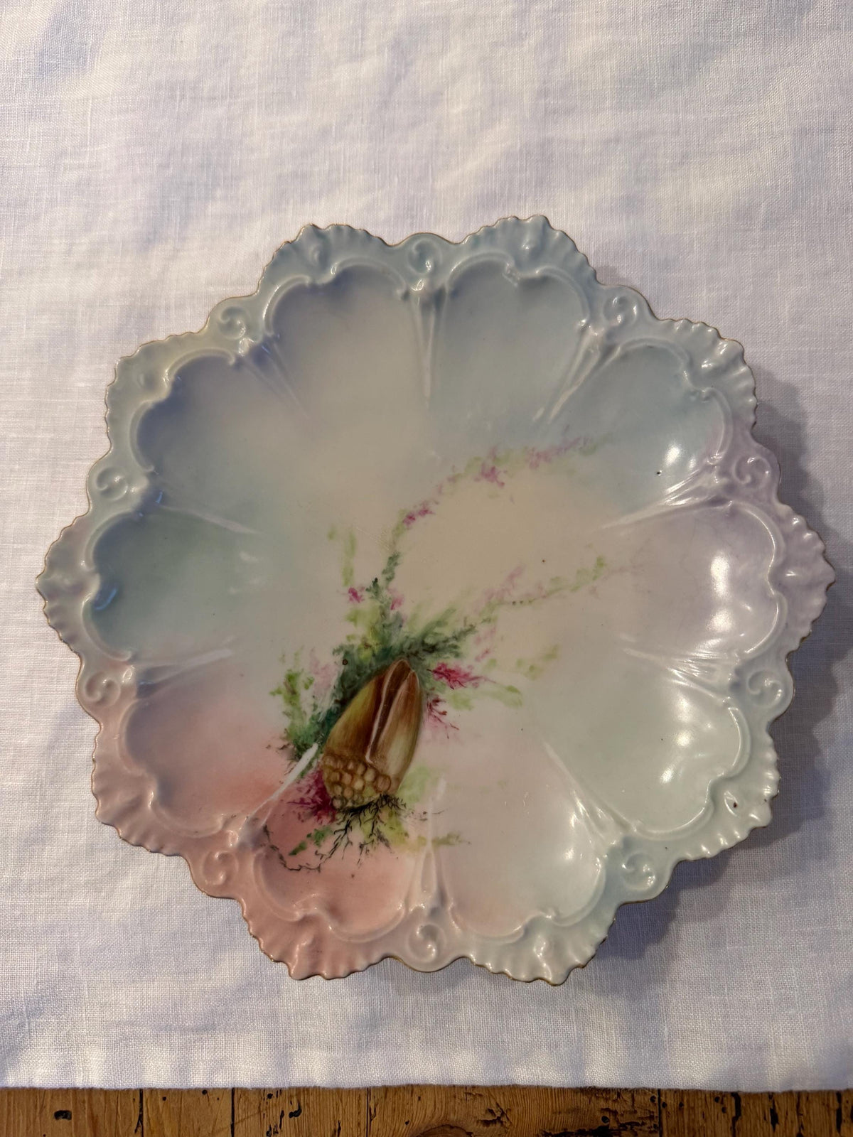 Antique set of six Austrian seafood dishes