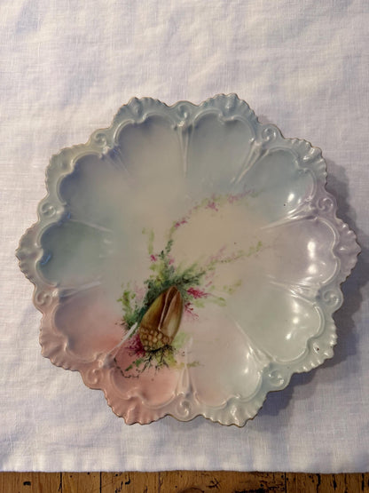 Antique set of six Austrian seafood dishes